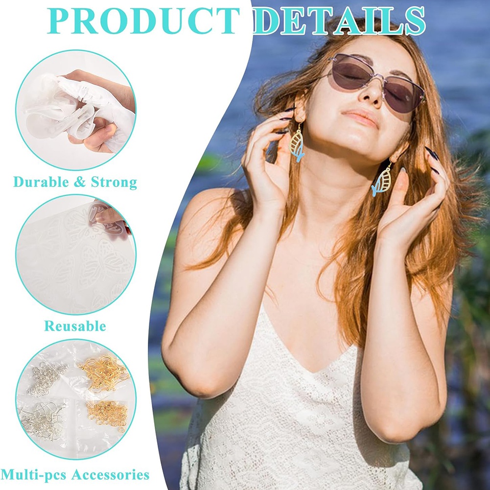 A20I 143Pcs Resin Earring Mold - Resin Art Earrings Kit ulasan dan harga
