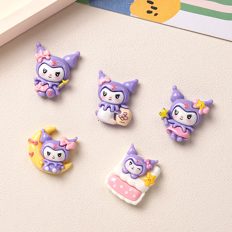 10Pcs New Mini Kawaii Cartoon  - Resin Art Purple ulasan dan harga