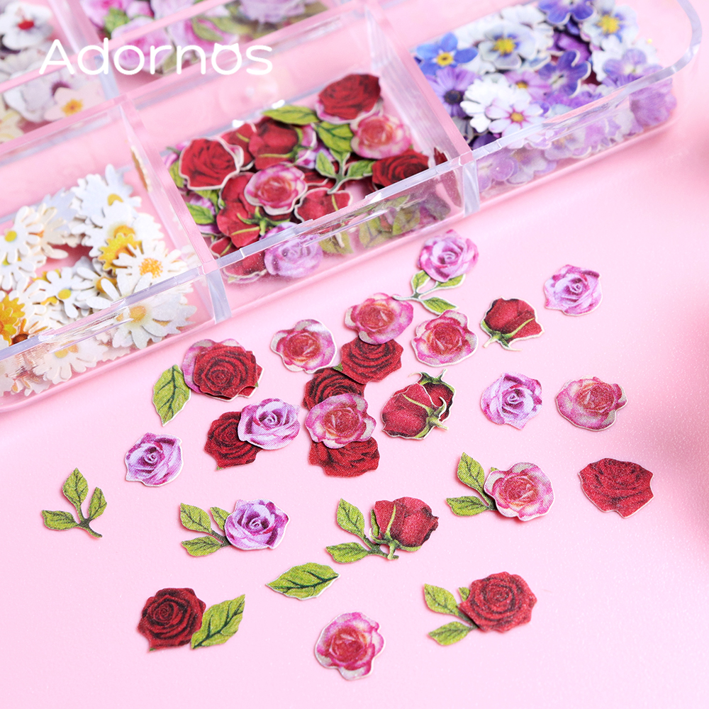 6 Grids Flowers Wood Pulp Chip - Resin Art Design ulasan dan harga