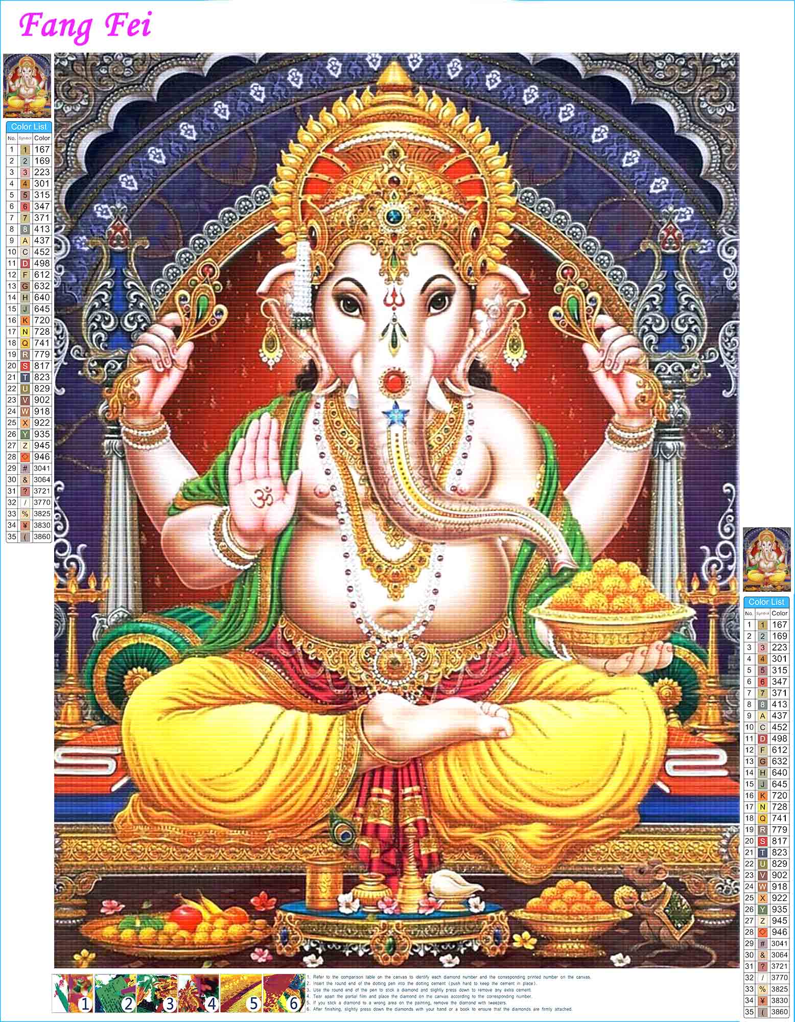 Golden Ganesha Temple Elephant - Resin Art India ulasan dan harga