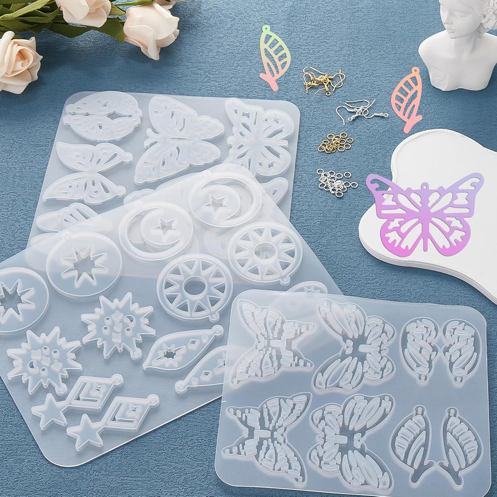 A95D-143Pcs Resin Earring Mold - Resin Art Earrings Kit ulasan dan harga