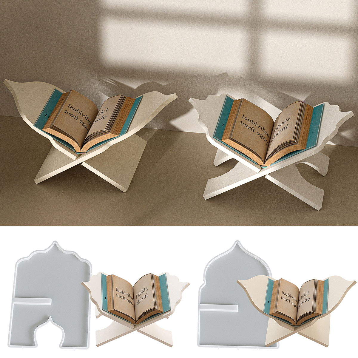 DIY Folding Book Stand Silicon - Resin Art Quran Set ulasan dan harga