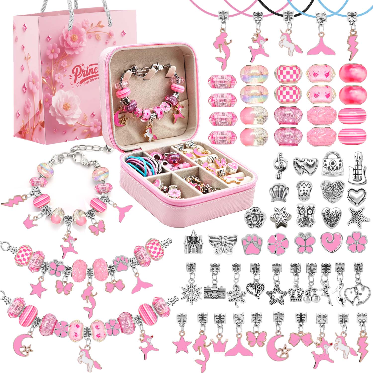 68pcs pink beaded jewelry set, - Resin Art Jewellery Kit ulasan dan harga