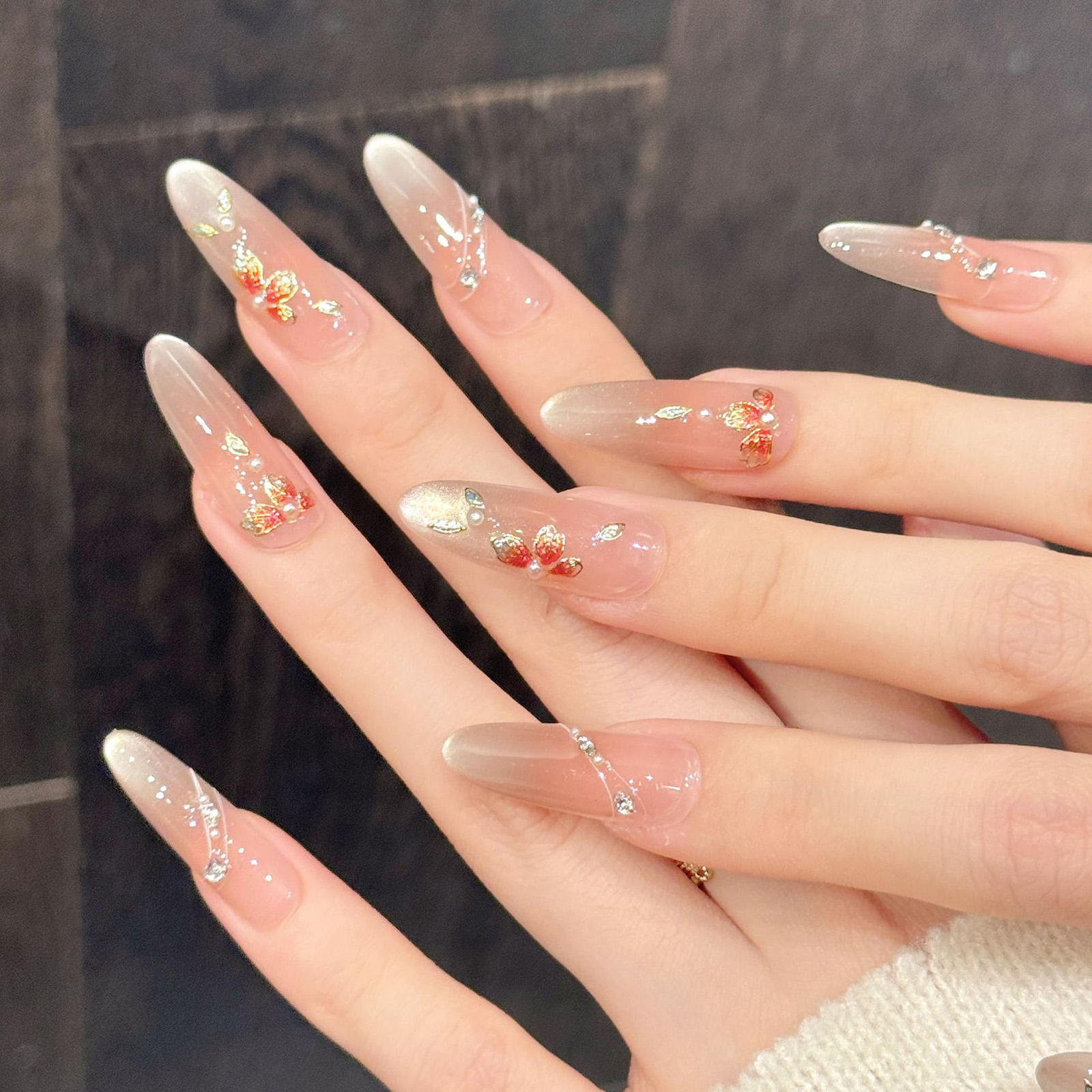 10pcs Handmade Fake Nails Pres - Resin Art Design ulasan dan harga