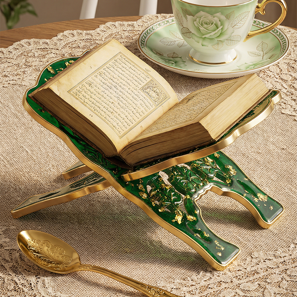 S0266 Eid Quran Book Holder Mo - Resin Art Quran Set ulasan dan harga