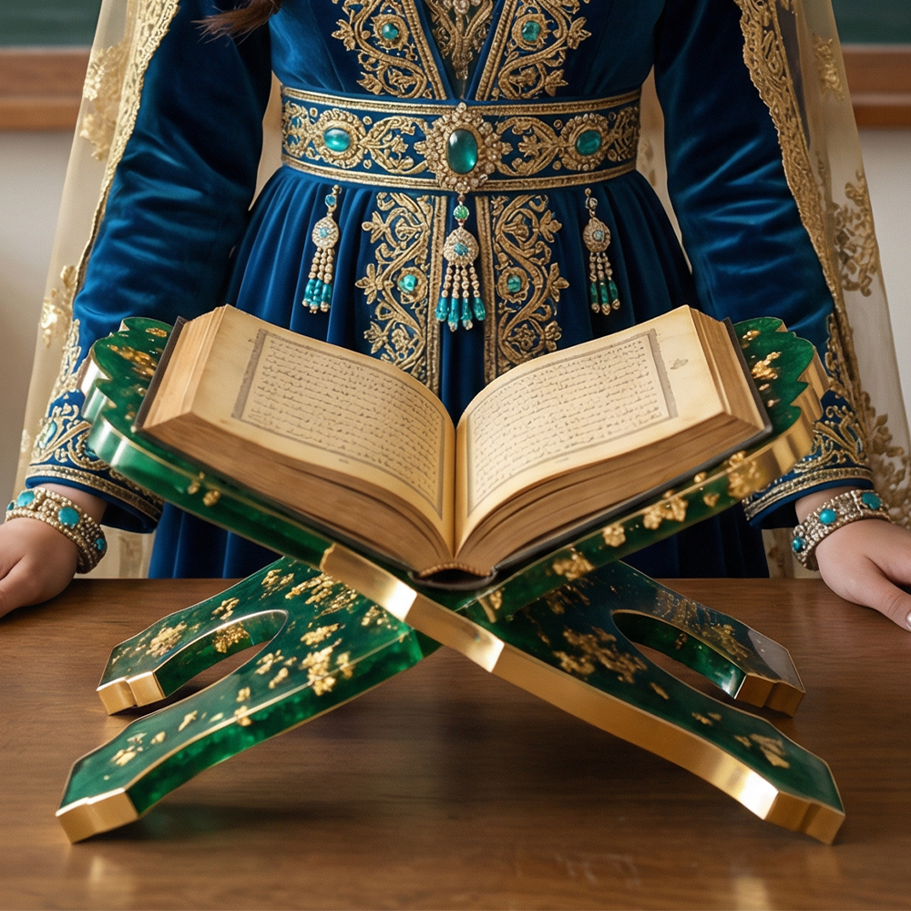 S0266 Eid Quran Book Holder Mo - Resin Art Quran Set ulasan dan harga
